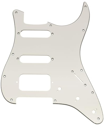 Musiclily Pro 11-Loch ST Gitarren Schlagbrett Pickguard für Squier Sonic Strat HSS E-Gitarre, 3-lagig Aged White