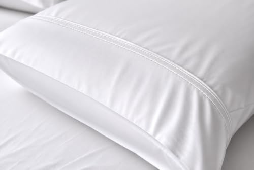 Jomy Fundas de Almohada 50x70 cm Bambu, Pack de 2, Sábana Suave y Termorreguladora Color Blanco sabanas Saten 400 Hilos Sábanas Frescas