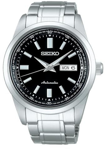 SEIKO SELECTION Men's Mechanical Calendar (Date and Week) Functional Model, Dial: Black/Case: Silver, 1個, Calendar (Date/Day) Function Model