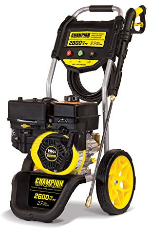 Champion Power Equipment Petrol Pressure Washer, Jet/Power Washers for Patio and Car, High pressure, 2600 PSI, 179 Bar, 196cc, 3 Quick Connect Nozzle, Portable Patio Cleaner, Driveway, Garden 100382
