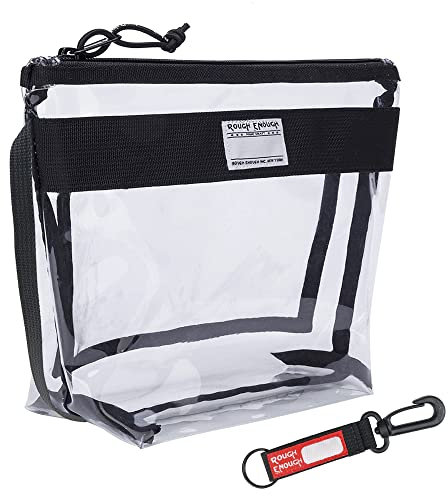 Rough Enough Clear Toiletry Bag, Makeup Pouch, Flat Bottom Stands Upright