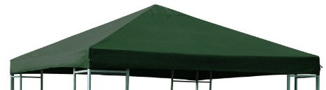 DEGAMO Ersatzdach Dachplane für Pavillon 3x3 Meter, Farbe grün, wasserdicht beschichtet