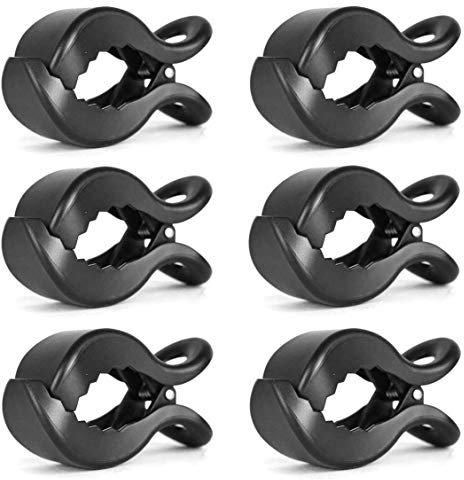 Babies1st Kinderwagen Klammern, Kinderwagen Clips zur Befestigung von Babyschale Spielzeug, Sonnenschutz Kinderwagen, Premium Buggy Zubehör, Matt Schwarz, 6-er Pack