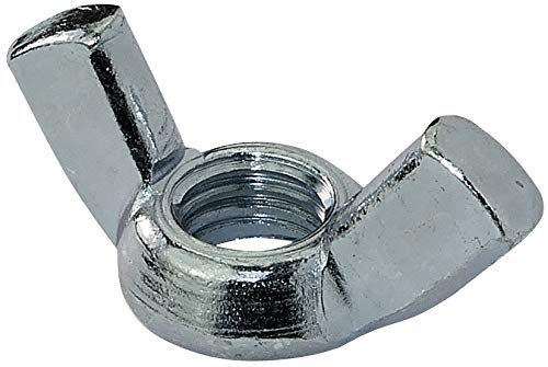 AERZETIX - Set di 5 - Dadi con alette/orecchie - Dado a farfalla - Acciaio zincato - Filettatura M10 metrica femmina - Fai da te - Colore argento - C45458