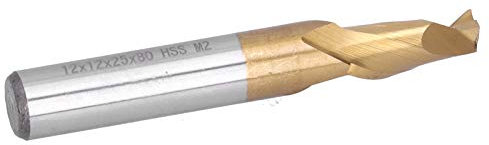 Voluxe Fresa a Candela, Durevole M2 in Acciaio ad Alta velocità 12x12x25x80mm Fresa metrica per Fresa HSS con scanalatura per trucioli Grande per Il Taglio di Alluminio