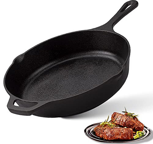 Z GRILLS Bratpfanne aus Gusseisen, für die Küche, 25,4 cm, Schwarz