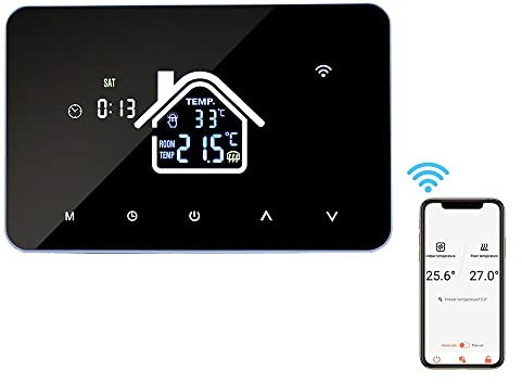 Aoresac Smart Thermostat Temperaturregler, Elektroheizung LCD Display Touchscreen Wochenprogrammierbare Elektrische Fußbodenheizungs Thermostate für Haus Schule Büro Hotel