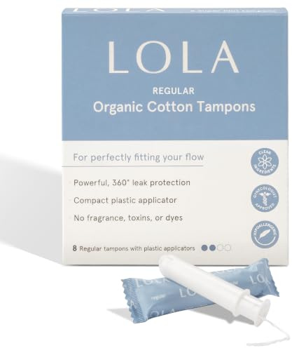LOLA Unparfümierte Bio-Baumwoll-Tampons, normale Saugfähigkeit, 60 Stück, natürliche Inhaltsstoffe, chlor- und giftfrei, starker Auslaufschutz - BPA-frei