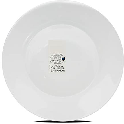 JUANIO Set de table, service de 72 assiette plate ronde en verre - Diamètre 24 cm