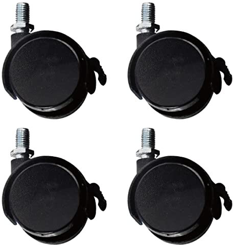A2ZWORLD Kit de 4 roues pour meubles avec goupille et frein, diamètre 40 mm, hauteur 55 mm, roues pivotantes avec goupille filetée M8