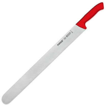 Pirge Ecco Dönermesser 55 cm Rot - Aufschnittmesser - Schärfstes Döner Langmesser - Schneidemesser - Fleischmesser - BBQ Messer - Edelstahl Profi Küchenmesser - Ergonomisches Griffdesign