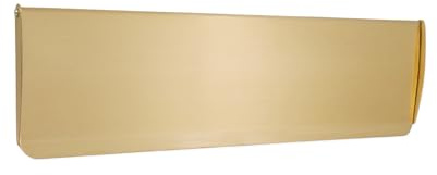 Infinity Decor 11” or 12” Victorian Letter Plate Tidy Inner Flap - Solid Brass Letterbox Internal Door Cover Plate (Satin Brass, 11)