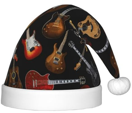 Guitars Festliche Kinder-Weihnachtsmannmütze – eine bequeme, bedruckte Weihnachtsmütze, ideal für Neujahr und festliche Feiertagsfeiern