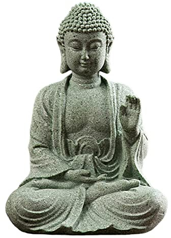 Pineeseatile Buddha Statue Mini Buddha Buddah Ornament Sandstein Mediation Buddha meditieren Accessoires für Zen Garden 2 Statuen