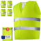 4 Chaleco Reflectante Homologado Set con Bolsa – Certificado EN ISO 20471, Válido en Toda Europa – Ideal para Auto, Construcción - Talla Única - Amarillo
