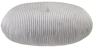 Traumnacht Cozy Bodenkissen aus gemütlichem Cord-Bezug, steingrau, rund mit 60cm Durchmesser und Circa 18-19cm hoch, 1.180g Füllgewicht, produziert nach deutschem Qualitätsstandard