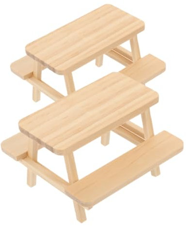 TOYANDONA 2stücke Miniatur Tisch Und Stuhl Aus Holz Für Puppenhäuser Unvollendete Möbel Für -projekte Für Esszimmer Und Kreative Szenen