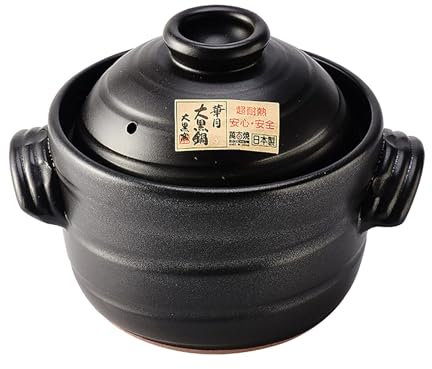 CVQJL Cacerola de Cerámica con Tapa, Olla arrocera de Barro Japonesa, Olla Caliente de Alta Temperatura, cazuela de cerámica nutritiva con Doble Tapa, 001, 27,5 x 21 cm (1 31,5 x 23 cm)