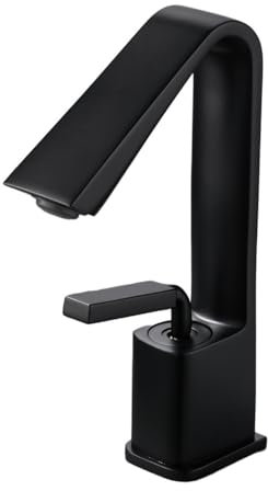 Moderner schwarzer Kronleuchter mit nordischem Kunst-Design und Messing-Bassin-Wasserhahn, hohles Design, Einhebelmischbatterie für Waschbecken, Warm- und Kalt-Mischbatterie