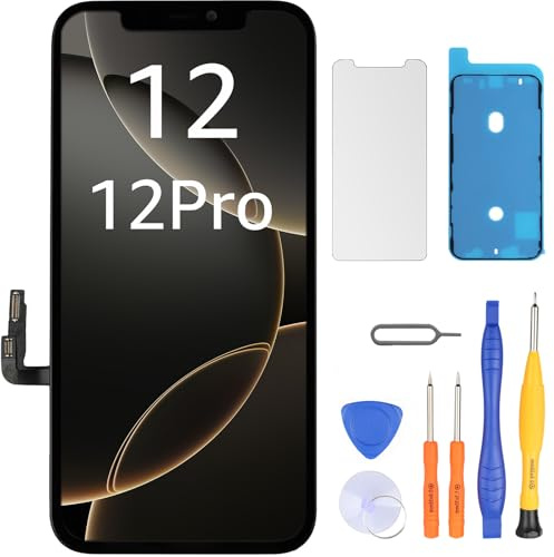 LL TRADER Display für iPhone 12/iPhone 12 Pro LCD 6.1 Bildschirm Ersatz FHD Touchscreen 3D Touch Digitizer Rahmen Montage und Reparaturkits 2026