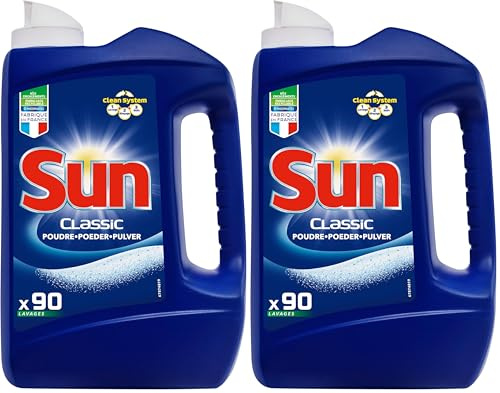 Sun Poudre de Lavage Lave-Vaisselle Classic 90 Lavages (Lot de 2)
