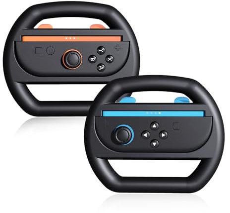 KUNSLUCK 2er Pack Lenkräder für Nintendo Switch 2 (2025) - Racing Wheels kompatibel mit Switch 2 Joy-Con - Ergonomischer Griff für ein verbessertes Mario Kart & Racing Game Erlebnis