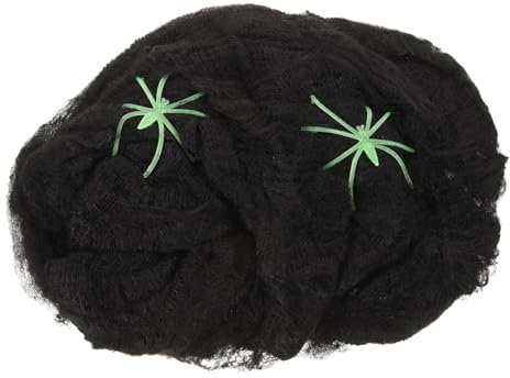 Milisten 1Set Spider Web Decor Fake Spider Web with Spiders for Halloween Party Decoration Indoor Outdoor Props for Garden Lawn Decor