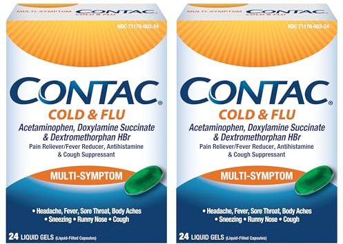 Contac Multi-Symptom, 24 Count Liquid Gels (Pack of 2)