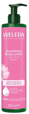 Weleda Smoothing Body Lotion with Wild Rose, Body Moisturiser with Vitamin E, Moisturising Cream For Men & Women, Certified Natural, Vegan, 250ml