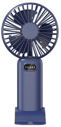yeeplant Miniventilador recargable por USB, portátil y portátil, 3 velocidades ajustables, viento fuerte, soporte desmontable, perfecto para exteriores, hogar, viajes, azul