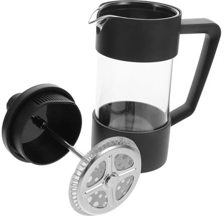 Garneck Cafetera Prensa Francesa Vidrio Borosilicato Resistente al Calor para Café Frío y Caliente Accesorios Espresso Casa y Camping Elegante