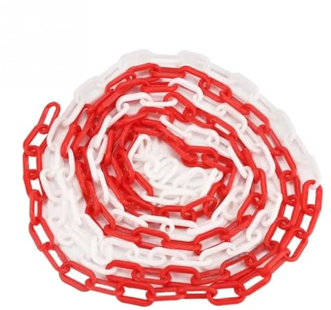 1 stücke Kunststoff Warnung Kette Straße Block Barriere Verkehr Menge Parkplatz Control 6/8/10MM Schutz zubehör Für Baustellen Parkplätze(Red White,10mm x 10M)