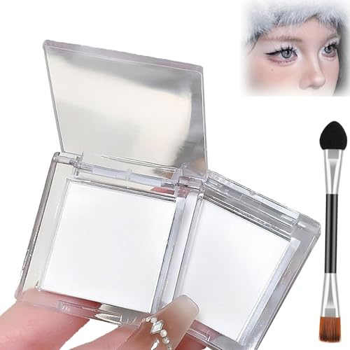 3-in-1 White Matte Eyeshadow Highlighter for Mature Skin – Waterproof Pressed Powder for Eyelid, Under-Eye & Inner Corner Brightening