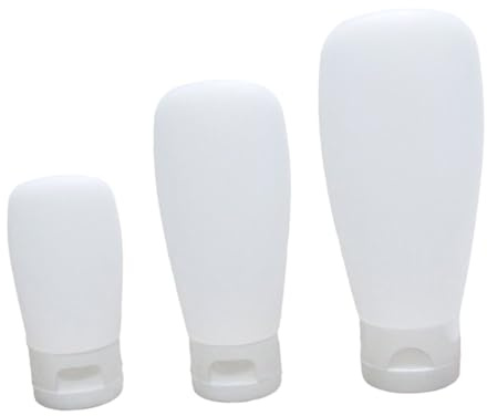 Générique 3 pièces Flacons de Voyage Silicone Recharges Portables pour Lotion et Cosmétiques Bouteilles Souples avec Couvercles à Clapet Réutilisables et Pratiques pour Voyage et Camping
