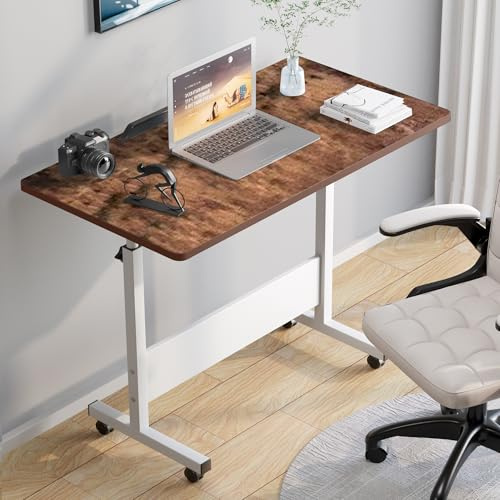HDHNBA Höhenverstellbarer Schreibtisch mit Rollen, tragbare Laptop-Schreibtische, rollbarer Stehschreibtisch, Kleiner PC-Schreibtisch für das Homeoffice, 80 x 40 cm