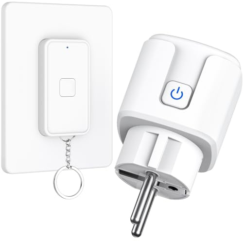 Enchufe con Mando a Distancia,Enchufe Inalambrico 16A 3840W Rango de Operación 100 Feet Mando a Distanciacon Control Remoto Magnétic para Electrodomésticos y Lámparas