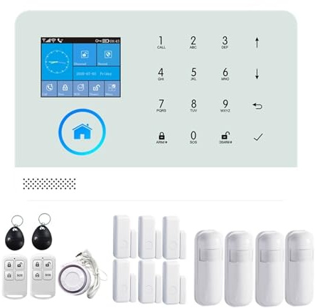 House Alarms Security System PG-103 Wifi GSM Alarm System Wireless Burglar Home Security With RFID Card Motion Sensor APP Remote Control(Set-F)
