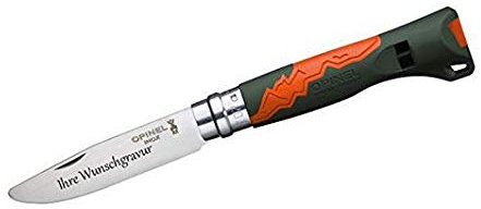 OPINEL Kindermesser, Outdoor JUNIOR N° 7 (orange, mit Namensgravur, N° 07)