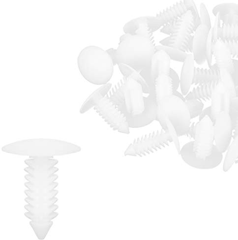 X AUTOHAUX Lot de 40 rivets en plastique pour voiture, diamètre de trou de 8 mm, blanc