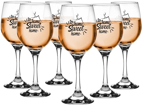 Glasmark KROSNO 1992 Verre Ensemble De 6 à De 0,25L Pour Rouge Et Blanc Lavable Au Lave Vaisselle Home Sweet Home 6 x 250 ml