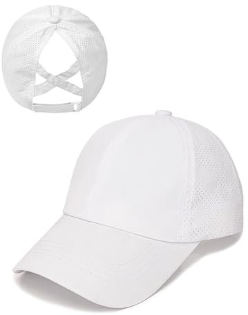 JUKOTA Cappello da Baseball da Donna a Coda di Cavallo,Regolabile Traspirante Asciugatura Rapida A Rete ponycap