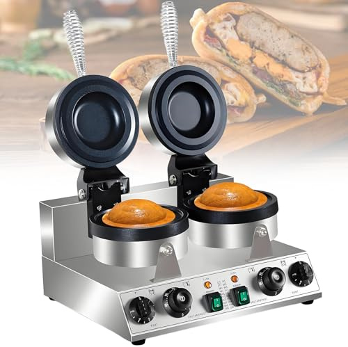 vnmudzeo Donut Ice Cream Dessert Press Burger Maker,Non Stick Coating,1600 W Commercial Ufo Burger Waffle Press Machine,for Convenience Stores