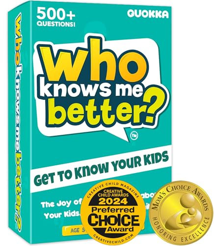 QUOKKA Kartenspiel Kinder ab 6 8 Jahre | Wer kennt Mich Besser? - Familienspiele ab 8 10 Jahre - Spaß Fragen für Kinder & Familien - Spiele ab 4 5 6 Jahre - Deutsche Version