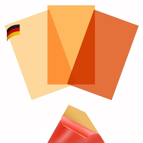 KROPP Selbstklebende Farbfolien für LED Lampen, Zuschnitt 20x12 cm, 3 Töne Warmweiß Farbfilter zur Farbkorrektur, Tageslicht zu Glühlicht, Warmlichtfilter für LED Spots, 3 Stück (20 x 12 cm)