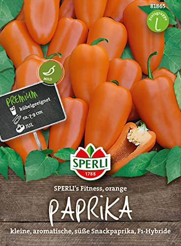 81865 Sperli Premium Paprika Samen Fitness Orange | Aromatisch Süß | Snackpaprika Samen | Samen Paprika | Paprika Samen alte Sorten | Samen Paprika