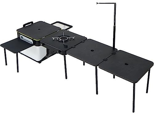 NOWLIN Table de Cuisson de Camping Portable roulettes polyvalentes Table de cuisinière de Cuisine Portable Blanche Mobile pour L'Aventure en Plein air
