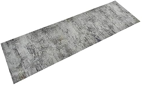 vidaXL Küchenteppich Waschbar Beton 60x180 cm Samt