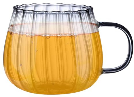 Gobelet transparent avec anse | Tasse en verre convexe de grande capacité de 400 ml, passe au lave-vaisselle | Accessoires de cabine photo pour thé au lait, lait en poudre, eau gazeuse, café