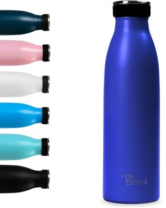 Edelstahl Trinkflasche 500ml - Otto Koning - Doppelwandige Vakuumisolierte Thermoskanne. Hält kalte Getränke 24 Stunden und heiße Getränke 12 Stunden. Auslaufsichere Thermosflasche BPA-frei