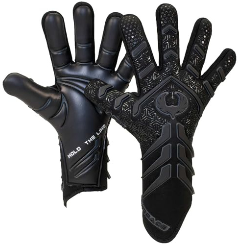 Renegade GK Apex Black Professional Strapless Goalie Gloves | 4mm EXT Contact Grip | Black Soccer Goal Keeper Gloves (Size 11, Mens, Womens, Neg. Cut, Level 5.5)
